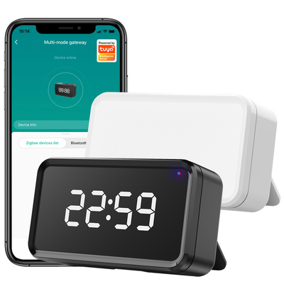 Tuya ZigBee gateway Time Display Alexa Google Home Bluetooth Mesh Wireless Bridge Hub Smart Gateway de modo múltipla