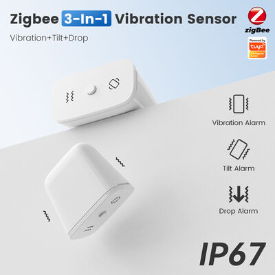 buy Tuya Zigbee 3in1 Sensor Inteligente com Vibração, inclinação e alarmes de queda, proteção IP67 e detecção em tempo real através do Smart App de toda a casa Fabricação em linha