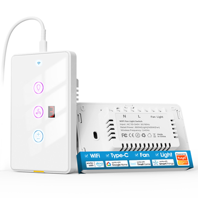 Bom preço Tuya Wifi Fan Light Us Switch Tipo C Timing Voice App Compatível com Alexa Google Home Smart Home on-line