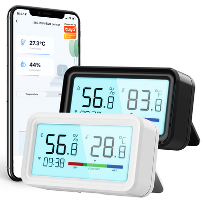Bom preço Wifi Indoor Hygrometer Sensor de termômetro com luz de fundo Remote App Voice Alexa Google Home Digital Tuya Smart Home on-line