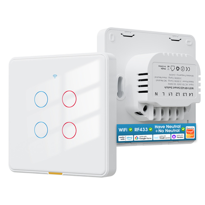 Bom preço Tuya Wifi Switch RF433 controle Timing Voice App Alexa, Google Home Smart Home Sem fio neutro Wifi EU Switch de parede on-line