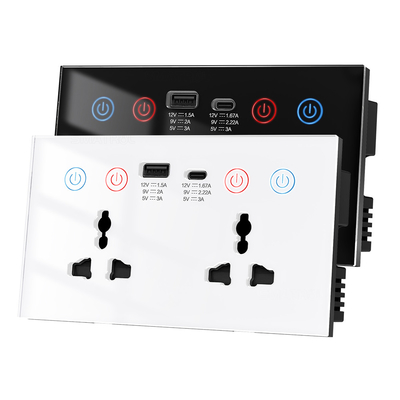 Bom preço Tuya Smart Wall Socket controle de voz WIFI Alexa Power Monitor Automatização doméstica EUA UE Reino Unido Plug USB Type-C socket 10A on-line