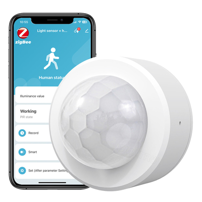 Bom preço Tuya Zigbee 3.0 PIR detector de movimento Sensor de luminosidade 2 em 1 Sensor de alarme de segurança anti-roubo Sensor de luz inteligente on-line